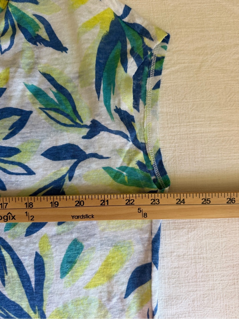 Cynthia Rowley Women’s 100% Linen Botanical Print Short Sleeve Top - Picture 7 of 8